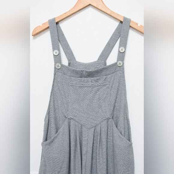 NWT Halara Adjustable Strap Wide Leg Overalls Gray Pockets Size M - Picture 4 of 9
